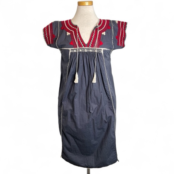 Ulla Johnson Embroidered Mini Tunic Dress - Picture 1 of 9